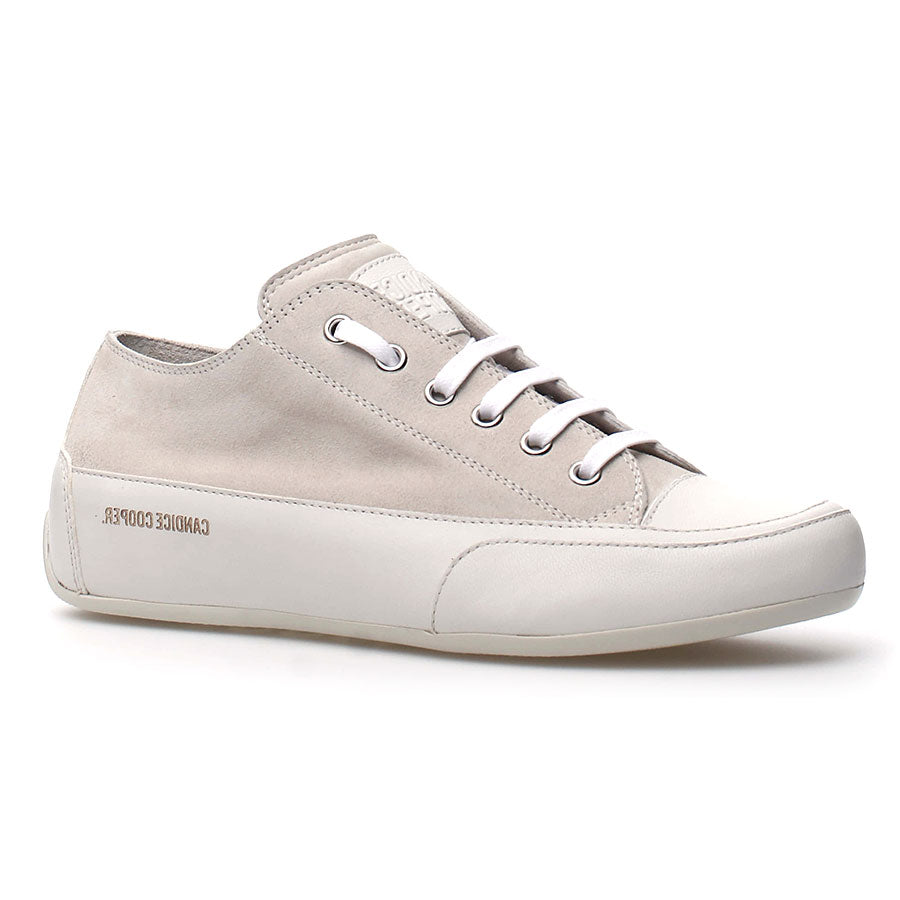 Dust Beige With White Sole And Laces Women's Candice Cooper Rock S Suede Casual Sneaker Profile View