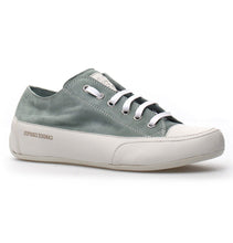 Load image into Gallery viewer, Sage Green With White Sole And Laces Women&#39;s Candice Cooper Rock S Suede Casual Sneaker Profile View
