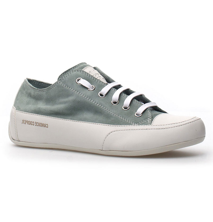 Sage Green With White Sole And Laces Women's Candice Cooper Rock S Suede Casual Sneaker Profile View