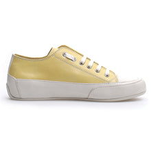 Load image into Gallery viewer, Sun Yellow With White Sole And Laces Women&#39;s Candice Cooper Rock S Leather Casual Sneaker Side View
