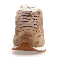 Load image into Gallery viewer, Brown With White Voile Blanche Women&#39;s Julia Pump Fur Suede With Shearling Lining Sneaker Front View
