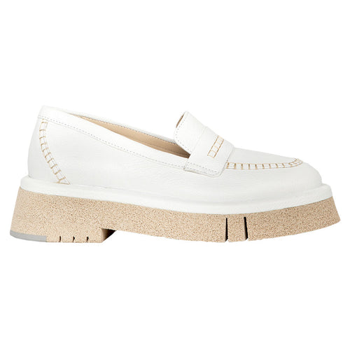 Blanco White Homers Women's 20992 Penny Loafer Profile View