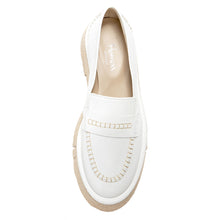 Load image into Gallery viewer, Blanco White Homers Women&#39;s 20992 Penny Loafer Top View
