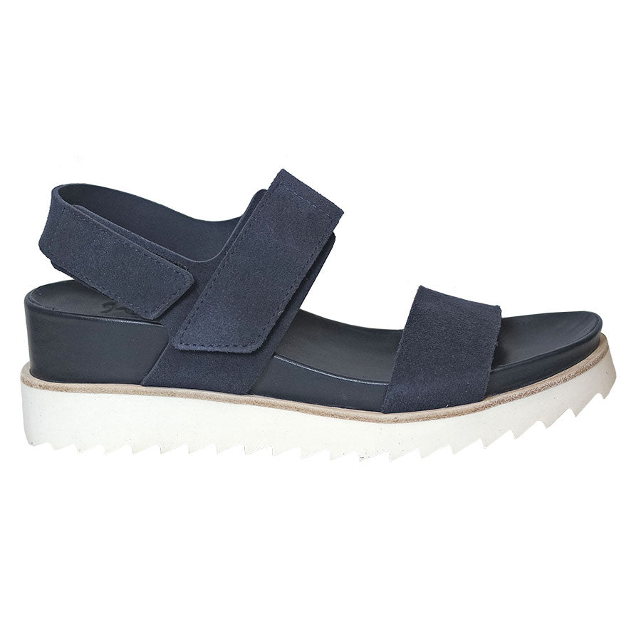 Navy With White Sole Homers Women's 21084 Suede Triple Strap Slingback Sandal