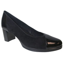 Load image into Gallery viewer, Black Ara Women&#39;s Concord Suede And Patent Pump Profile View
