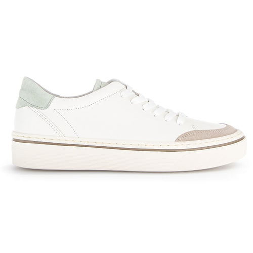 White With Brown And Green Gabor Women's 23261 Leather Casual Sneaker