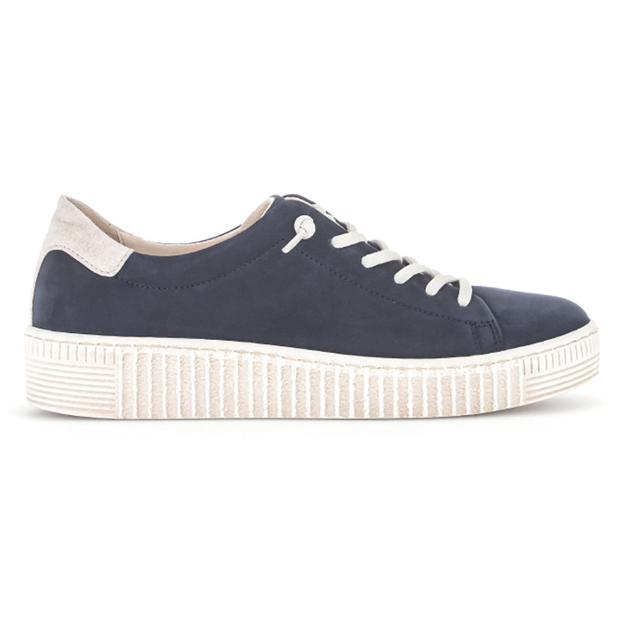 Blue And White Gabor Women's 23331 Nubuck And Suede Casual Sneaker