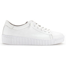 Load image into Gallery viewer, White Gabor Women&#39;s 23331 Leather Casual Sneaker Side View
