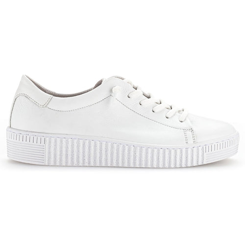 White Gabor Women's 23331 Leather Casual Sneaker Side View
