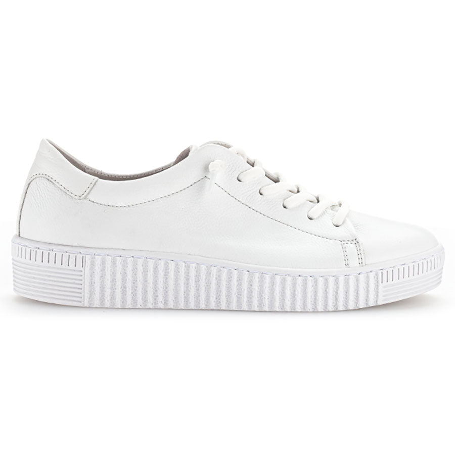 White Gabor Women's 23331 Leather Casual Sneaker Side View