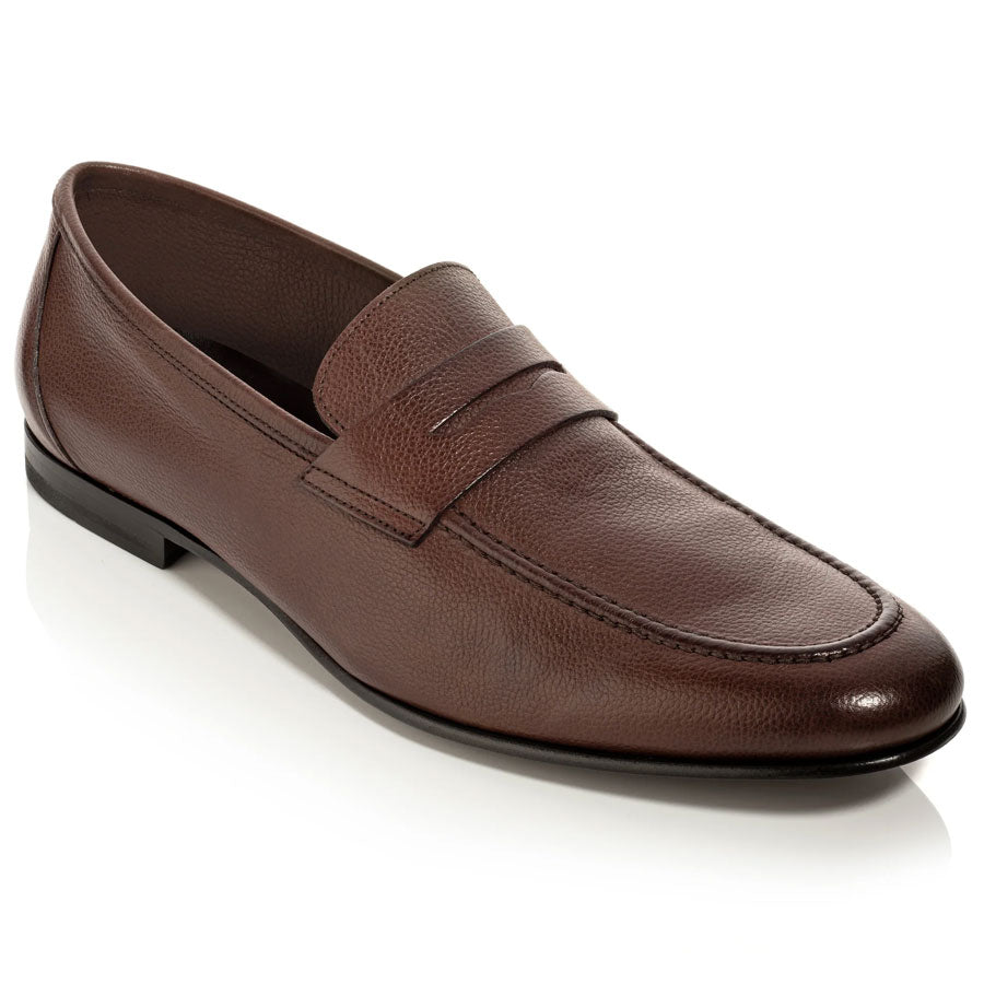 Bruciato Brown To Boot New York Men's Ravello Leather Dress Moccasin Profile View