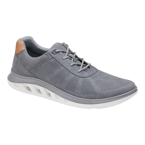 Grey With White Sole Johnston And Murphy Men's Active U Throat Perforated Nubuck Casual Sneaker