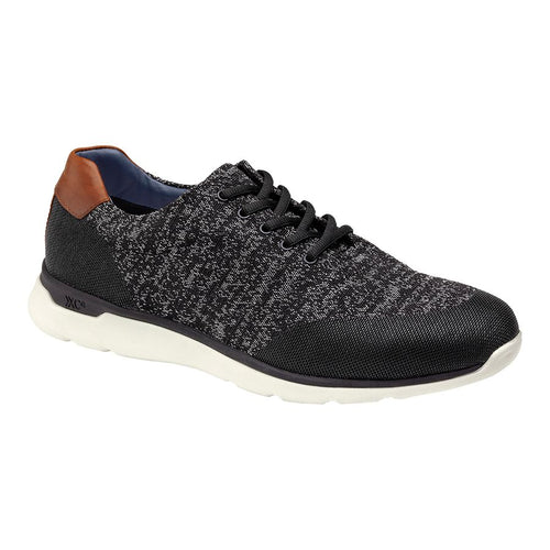 Black With White Sole Johnston And Murphy Men's Prentiss Knit U Throat Casual Sneaker