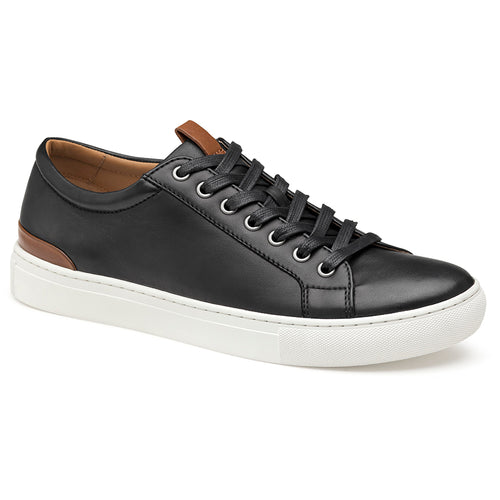 Black With Brown And White Sole Johnston And Murphy Men's Banks Lace To Toe Leather Casual Sneaker
