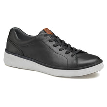 Load image into Gallery viewer, Black With White Sole Johnston And Murphy Men&#39;s XC4 Foust Lace To Toe Waterproof Leather Casual Sneaker Profile View
