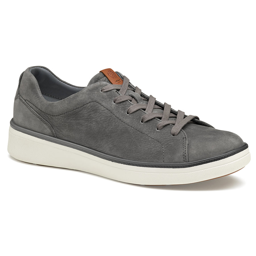 Grey With White Sole Johnston And Murphy Men's XC4 Foust Lace To Toe Waterproof Nubuck Casual Sneaker Profile View