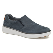 Load image into Gallery viewer, Blue With White Sole Johnston And Murphy Men&#39;s XC4 Foust Lace To Toe Waterproof Nubuck Casual Slip On Sneaker Profile View
