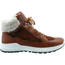 Load image into Gallery viewer, Nut Brown with White Ara Women&#39;s Hanover Goretex Waterproof Leather And Suede Winter Ankle Boot Side View
