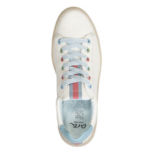 Load image into Gallery viewer, White With Blue Ara Women&#39;s Camden Leather Casual Sneaker Top View
