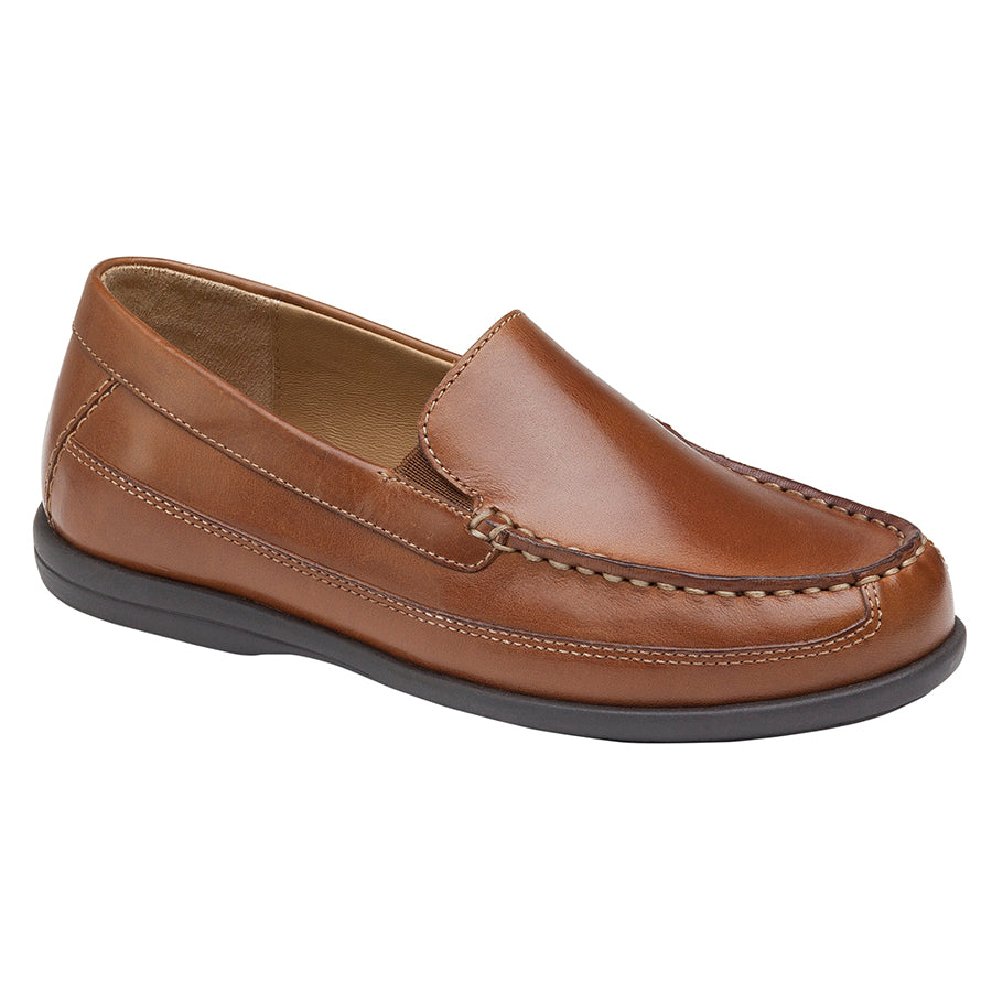 Tan With Black Sole Johnston And Murphy Boy's Bk Locklin Leather Dress Casual Loafer