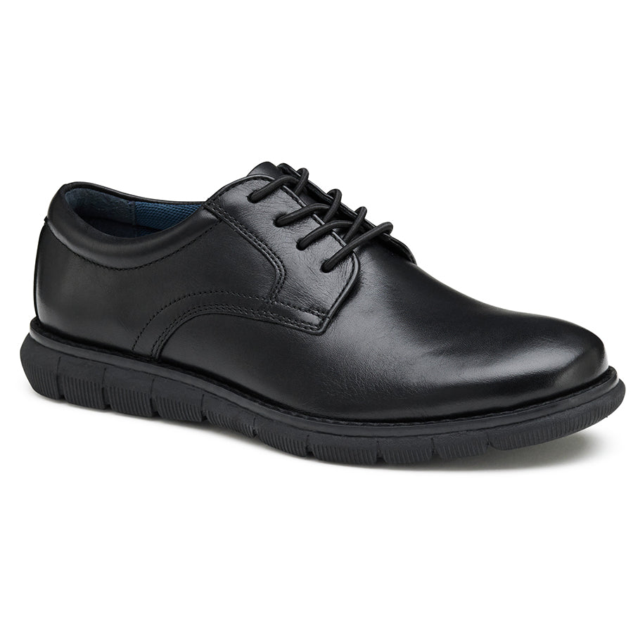 Black Johnston And Murphy Boy's Holden Plain Toe Leather Casual Oxford