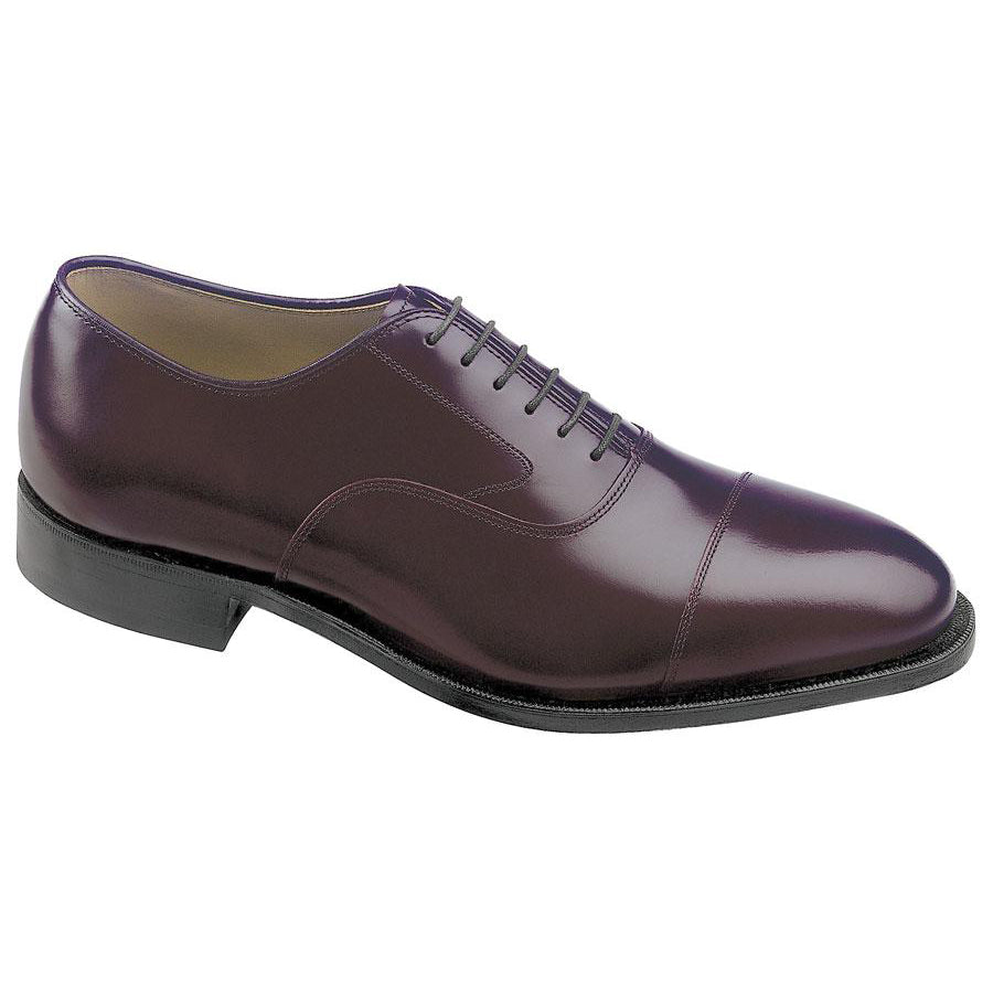 Burgundy Brown With Black Sole Johnston And Murphy Men's Melton Cap Toe Leather Dress Oxford