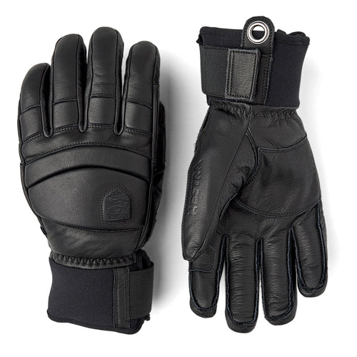 Black Hestra Men's Fall Line Leather Ski Gloves Neoprene Cuff