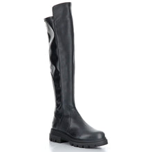 Load image into Gallery viewer, Black Bos&amp;Co Women&#39;s Fifth Waterproof Suede And Stretch Knee High Boot Profile View
