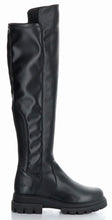 Load image into Gallery viewer, Black Bos&amp;Co Women&#39;s Fifth Waterproof Suede And Stretch Knee High Boot Side View
