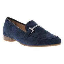 Load image into Gallery viewer, Indigo Blue Ara Women&#39;s Kelowna Suede Loafer With Bit Detailing Profile View
