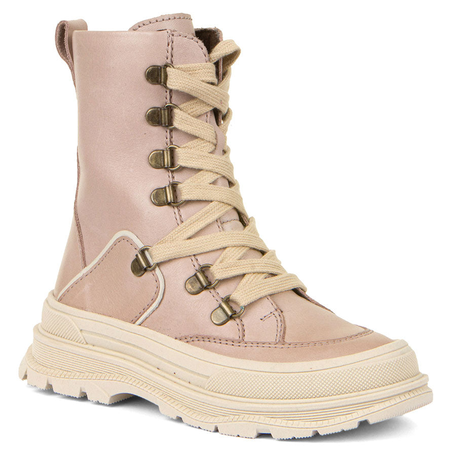 Pink With Beige Froddo Girl's Leoni Combat Boot Sizes 31 to 38 Profile View