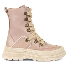 Load image into Gallery viewer, Pink With Beige Froddo Girl&#39;s Leoni Combat Boot Sizes 31 to 38 Side View
