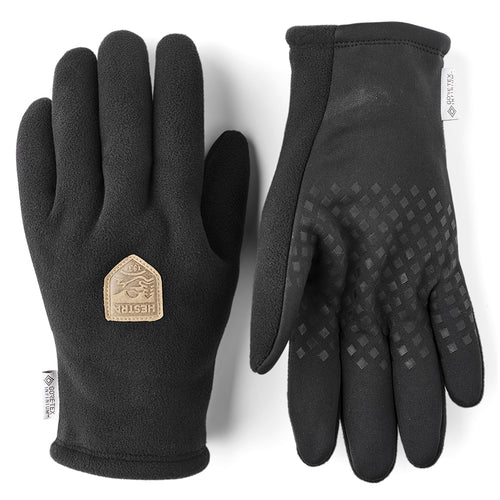 Black Hestra Men's Infinium Fleece 5 Finger Windproof Gloves GoreTex