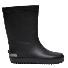 Load image into Gallery viewer, Black Naturino Boy&#39;s Rainboot Warm Rubber Sizes 24 to 28 Side View

