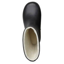 Load image into Gallery viewer, Black Naturino Boy&#39;s Rainboot Warm Rubber Sizes 24 to 28 Top View
