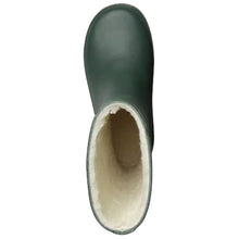 Load image into Gallery viewer, Green Naturino Boy&#39;s Rainboot Warm Rubber Sizes 24 to 28 Top View
