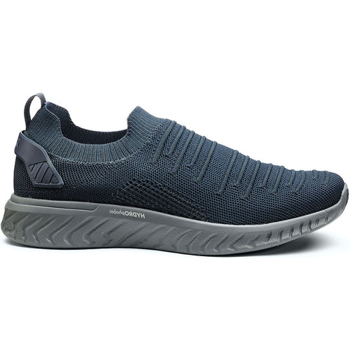 Blue With Grey Sole Ara Men's Spokane Water Repellent Knit Casual Slip On Sneaker