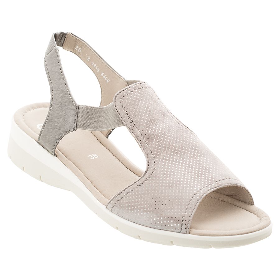 Rauch Beige With White And Off White Sole Ara Women's Lena Puntikid Suede T Strap Sandal