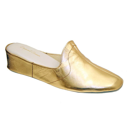 Gold Daniel Green Women's Glamour 2 Metallic Leather Slipper