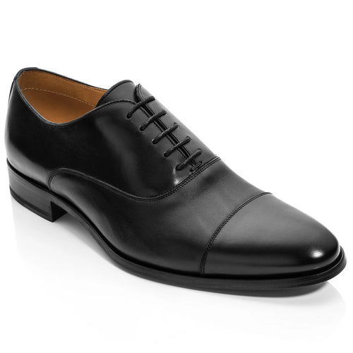 Black To Boot New York Men's Forley Leather Casual Cap Toe Oxford Profile View