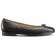 Load image into Gallery viewer, Black Ara Susie Women&#39;s Leather Ballet Flat With Bow Detail Side View
