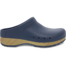 Load image into Gallery viewer, Blue Dansko Women&#39;s Kane Perforated Man Made Material Clog Side View
