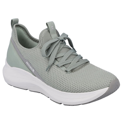 Mint Green With White Sole Rieker Women's 42109 Knit Athletic Sneaker Profile View