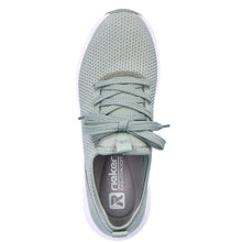 Load image into Gallery viewer, Mint Green With White Sole Rieker Women&#39;s 42109 Knit Athletic Sneaker Top View
