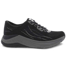 Load image into Gallery viewer, Black And Grey Dansko Women&#39;s Pace Mesh And Fabric Athletic Sneaker Wide Width Side View
