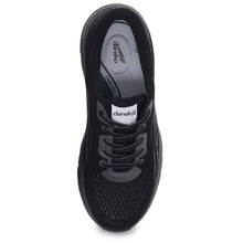 Load image into Gallery viewer, Black And Grey Dansko Women&#39;s Pace Mesh And Fabric Athletic Sneaker Wide Width Top View
