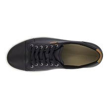 Load image into Gallery viewer, Black With White Sole Ecco Women&#39;s Soft 7 Leather Casual Sneaker Top View
