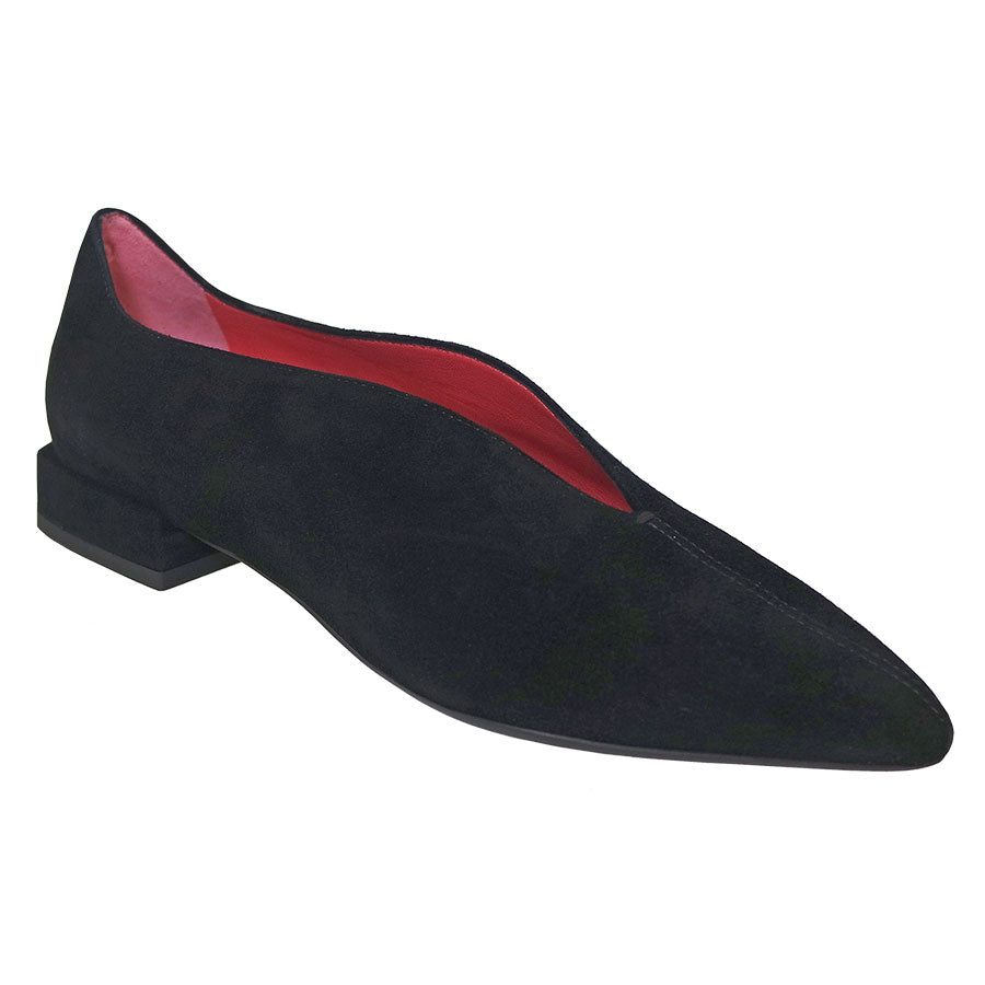 Black Pas De Rouge Women's 4300 Suede Dress Loafer