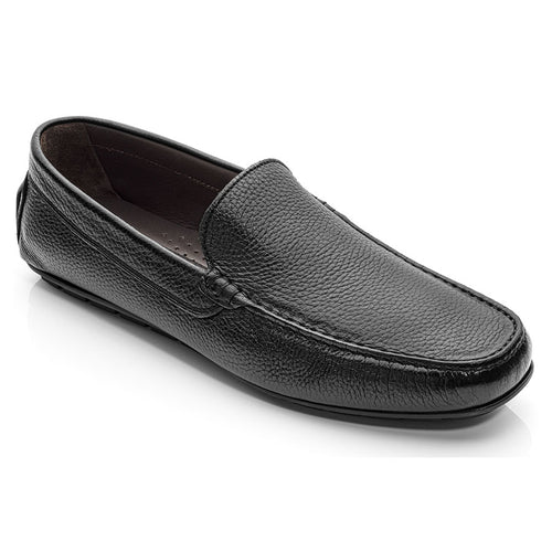 Black To Boot New York Men's Key Largo Leather Slip On Loafer Driver Profile View