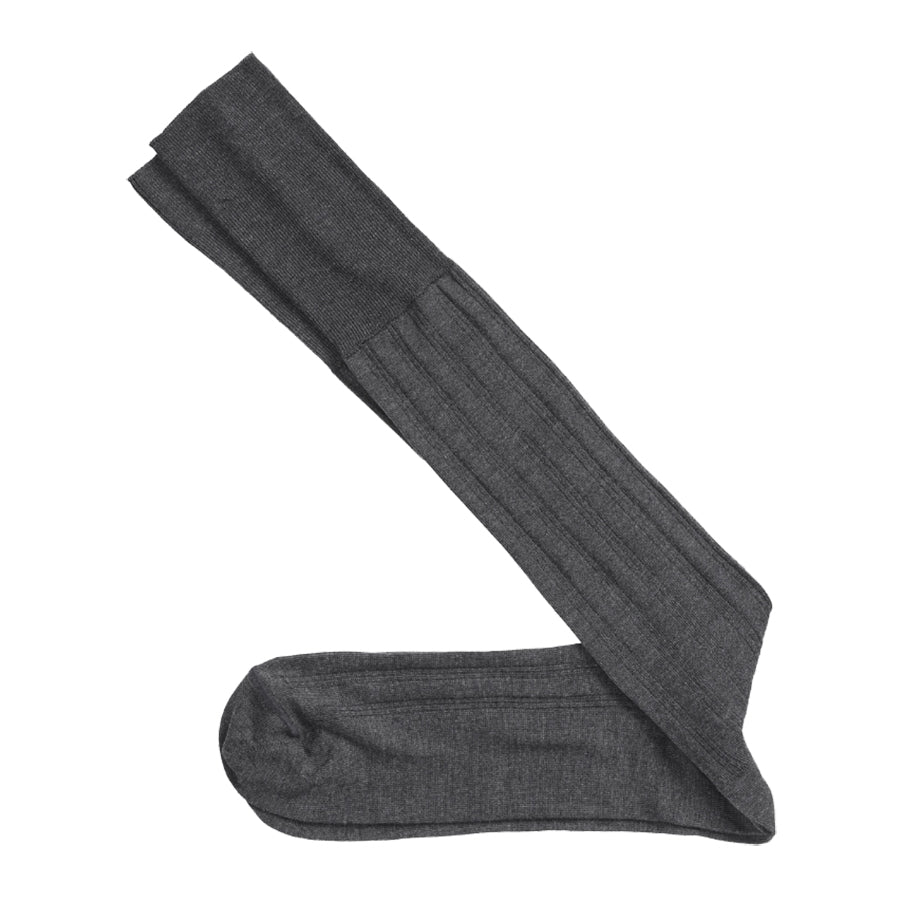 Charcoal Dark Grey Johnston And Murphy Men's Pima Cotton Ribbed OC Dress Socks
